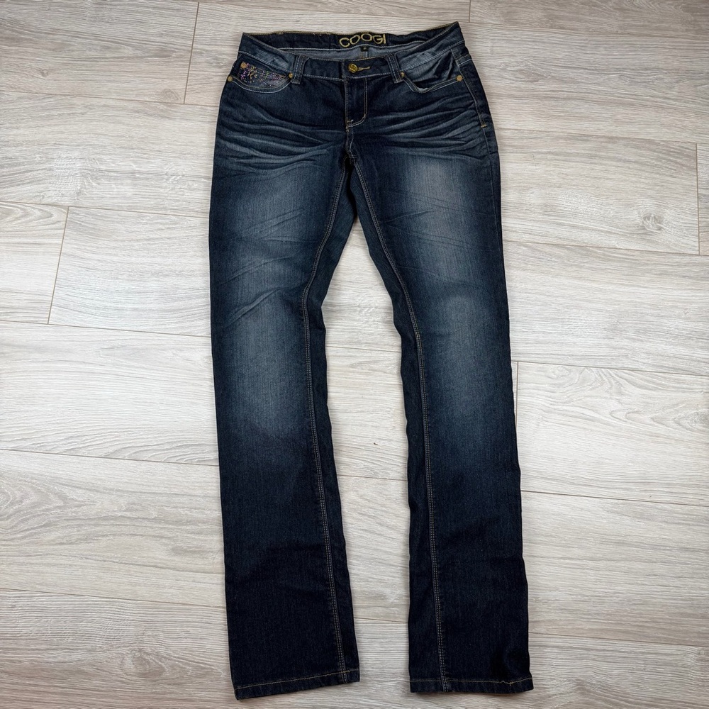 COOGI Vintage Y2K Women’s Low Rise Straight Leg Embellished Jeans Size‎ 28